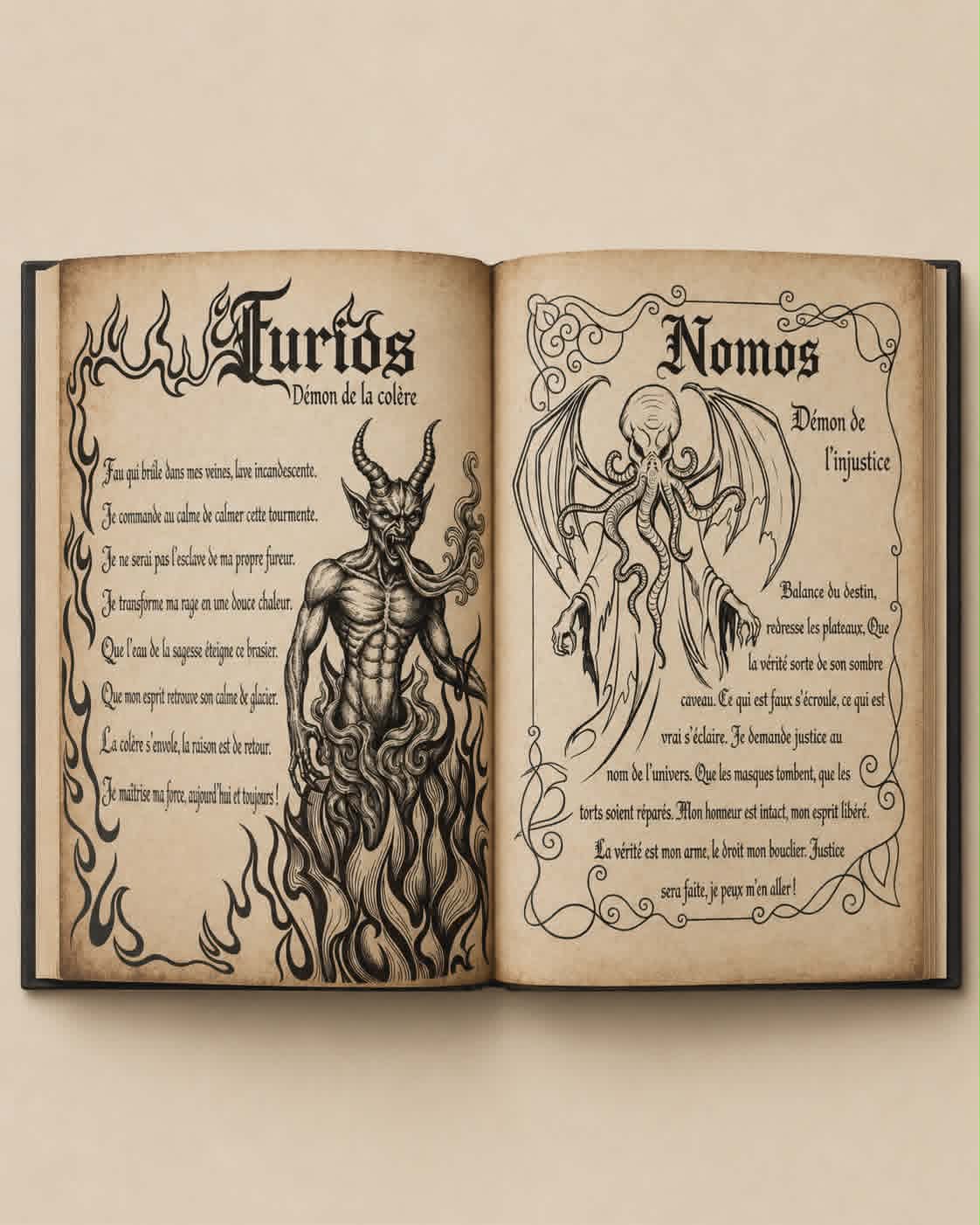 Page intérieure — démons Furios et Nomos